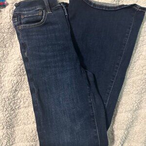 American Eagle 0 short super high rise flare jeans